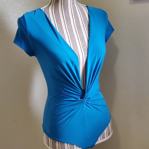 BODY CENTRAL AQUA BODYSUIT SIZE SM - Picture 5 of 8